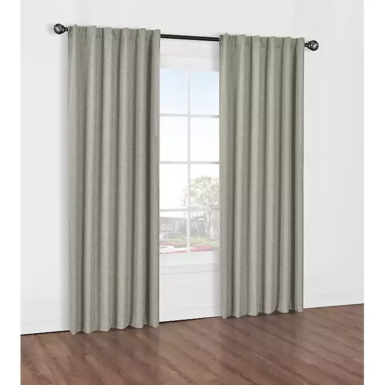 Curtains & Drapes-Kirklands Home Oatmeal Baxter Blackout Curtain Panel, 95 in. Tan