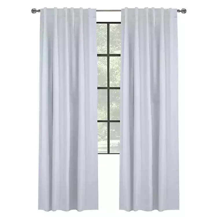 Curtains & Drapes-Kirklands Home Baxter Blackout Curtain Panel, 95 in. White