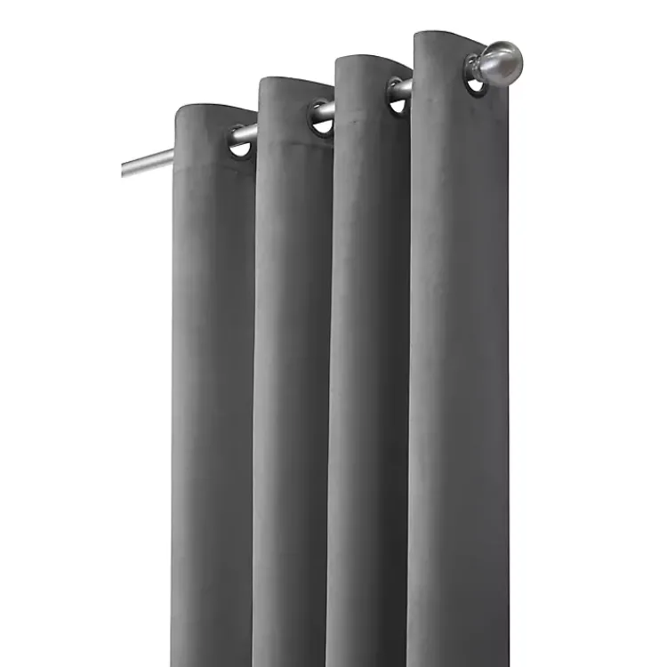 Curtains & Drapes-Kirklands Home Faux Suede Blackout Curtain Panel, 63 in. Gray