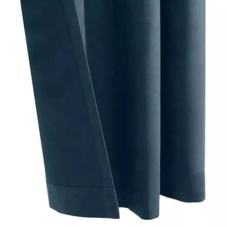 Curtains & Drapes-Kirklands Home Navy Faux Suede Blackout Curtain Panel, 63 in. Blue