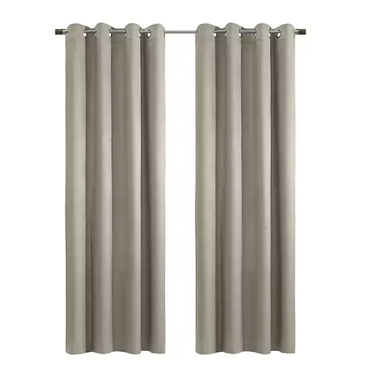 Curtains & Drapes-Kirklands Home Taupe Paris Velvet Blackout Curtain Panel, 63 in. Tan