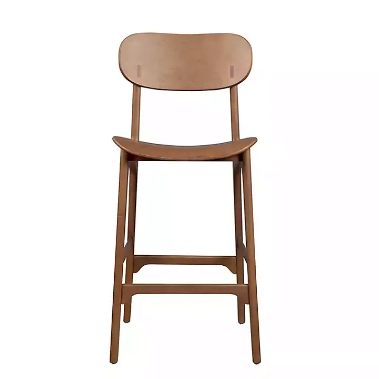 Bar Stools & Counter Height Stools-Kirklands Home Light Mid-Century Modern Bar Stool Brown