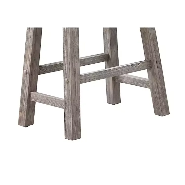 Bar Stools & Counter Height Stools-Kirklands Home Wire Brush Saddle Bar Stools, Set of 2 Gray