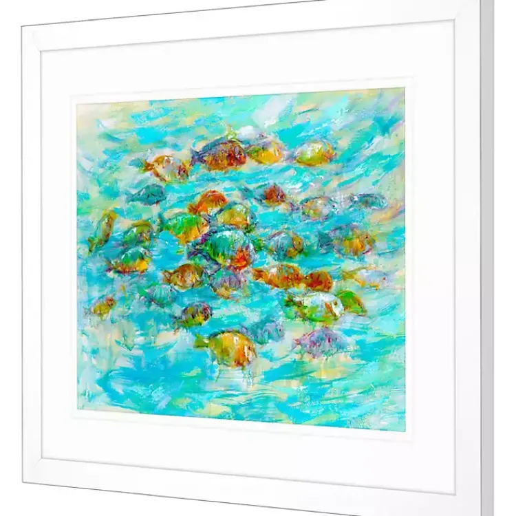 Framed Art-Kirklands Home Tropical Colors Framed Art Print Blue