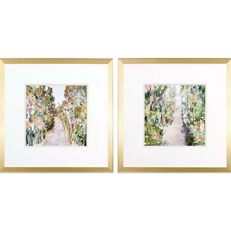 Framed Art-Kirklands Home Floral Garden Path Framed Art Prints, Set of