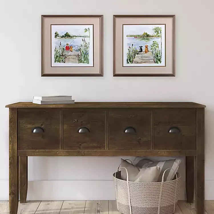 Framed Art-Kirklands Home Lake Dock Framed Art Prints, Set of 2 Multi