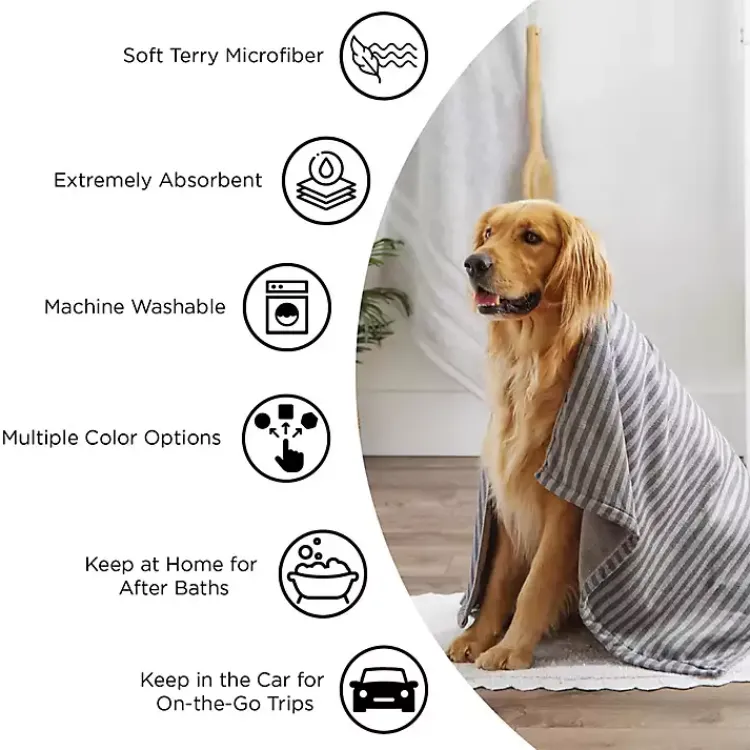 Pet Dishes & Canisters-Kirklands Home Black & White Embroidered Paw Pet Towels, Set of 3