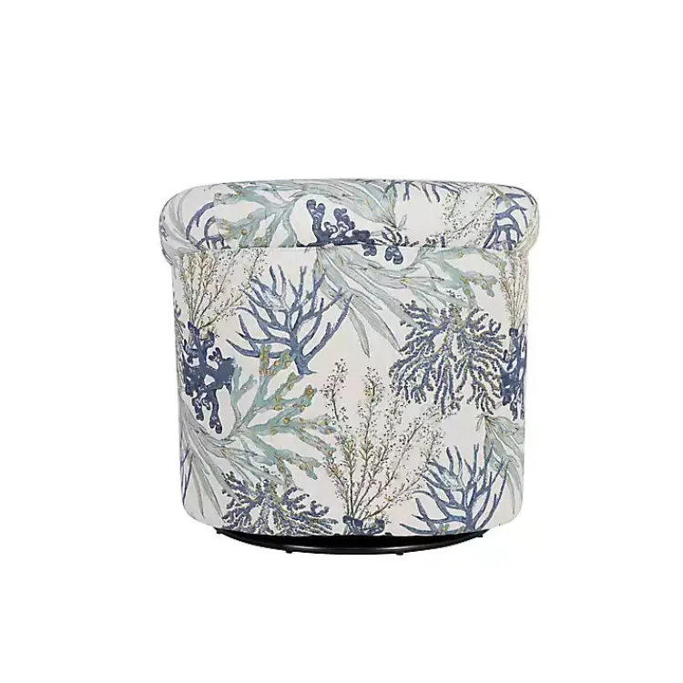 Accent Chairs-Kirklands Home Ocean Bonnie Swivel Accent Chair Blue