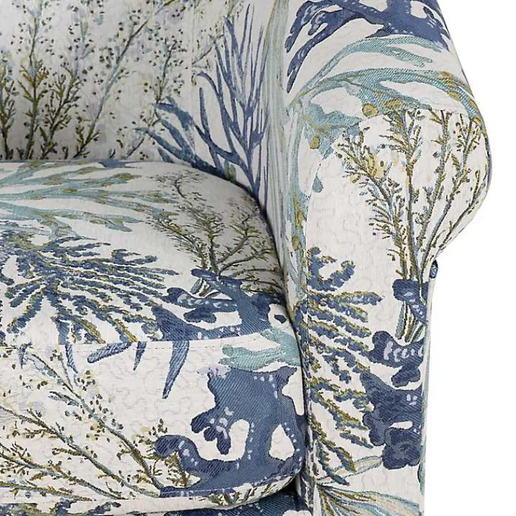 Accent Chairs-Kirklands Home Ocean Bonnie Swivel Accent Chair Blue