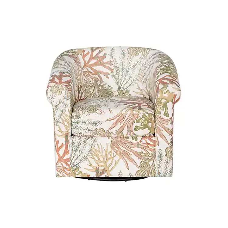 Accent Chairs-Kirklands Home Colorful Ocean Bonnie Swivel Accent Chair Green