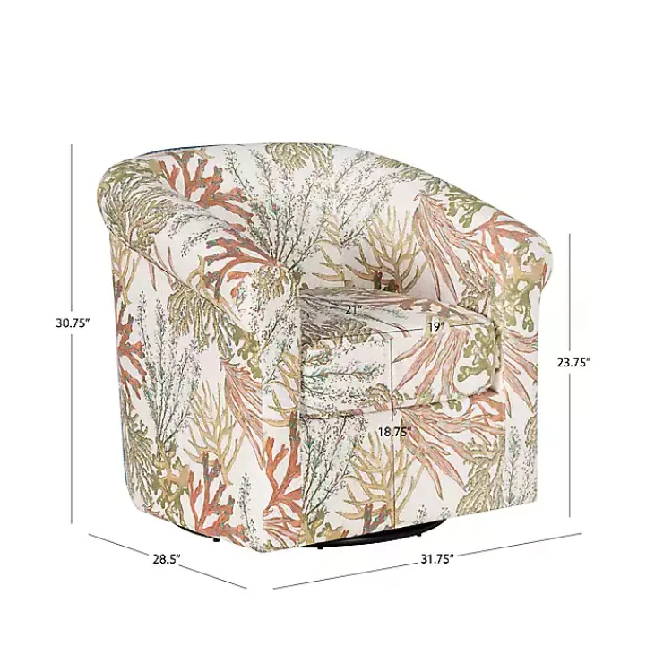 Accent Chairs-Kirklands Home Colorful Ocean Bonnie Swivel Accent Chair Green