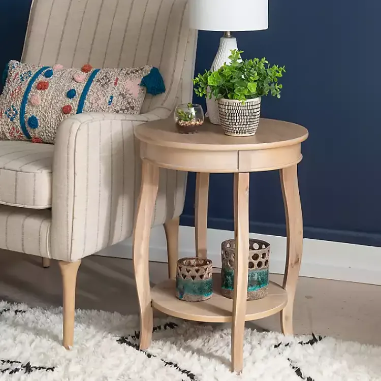Accent & End Tables-Kirklands Home Merryweather Natural Wood Accent Table Tan