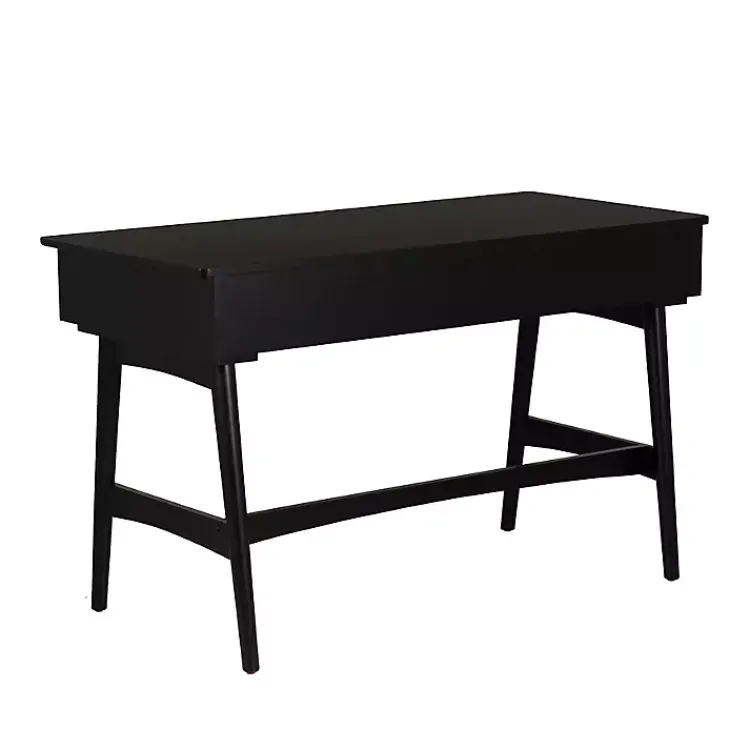 Office Furniture-Kirklands Home Rattan Ryker Desk Black