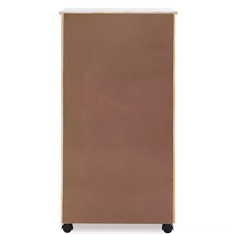 Office Furniture-Kirklands Home Wood 8-Drawer Cary Storage Cart White