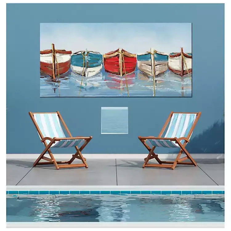 Outdoor Wall Decor-Kirklands Home All in a Row Outdoor Canvas Art Print Blue