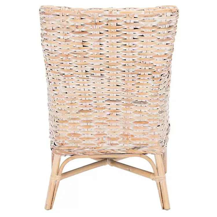 Accent Chairs-Kirklands Home washed Rattan Cristen Accent Chair White