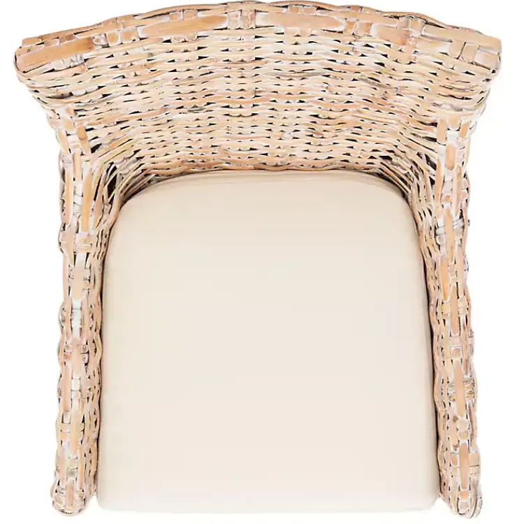 Accent Chairs-Kirklands Home washed Rattan Cristen Accent Chair White