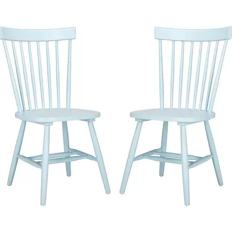 Dining Chairs-Kirklands Home Pale Parker Spindle Dining Chairs, Set of 2 Blue