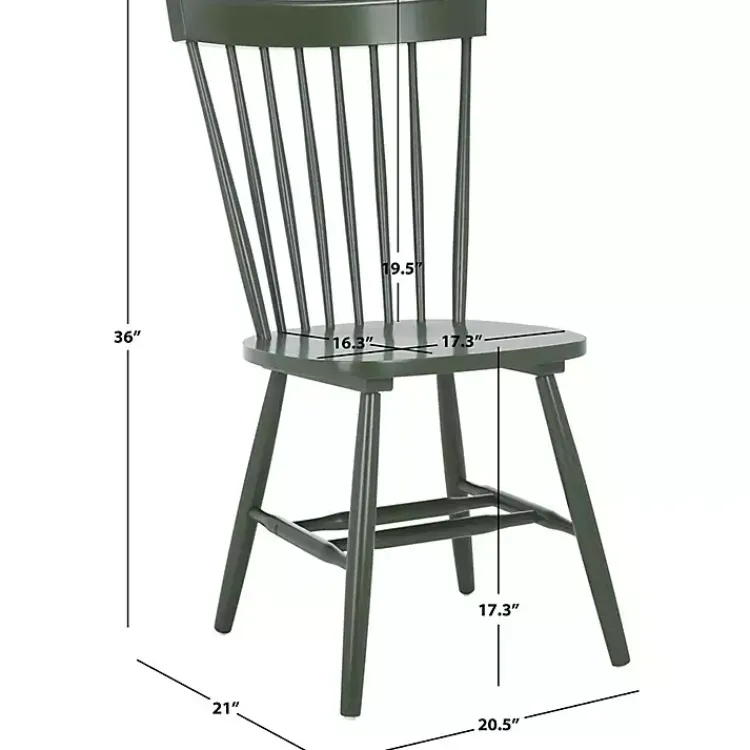 Dining Chairs-Kirklands Home Dark Parker Spindle Dining Chairs, Set of 2 Green