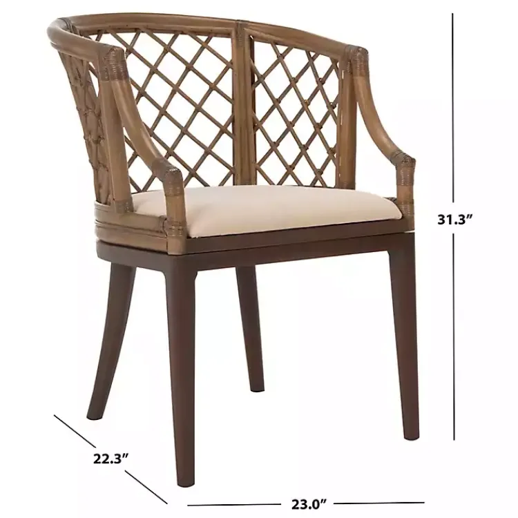 Accent Chairs-Kirklands Home Dark Rattan Curved Back Carlotta Accent Chair Brown
