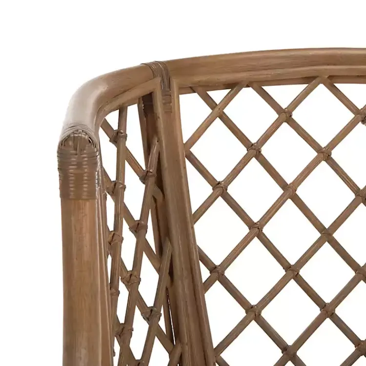 Accent Chairs-Kirklands Home Dark Rattan Curved Back Carlotta Accent Chair Brown