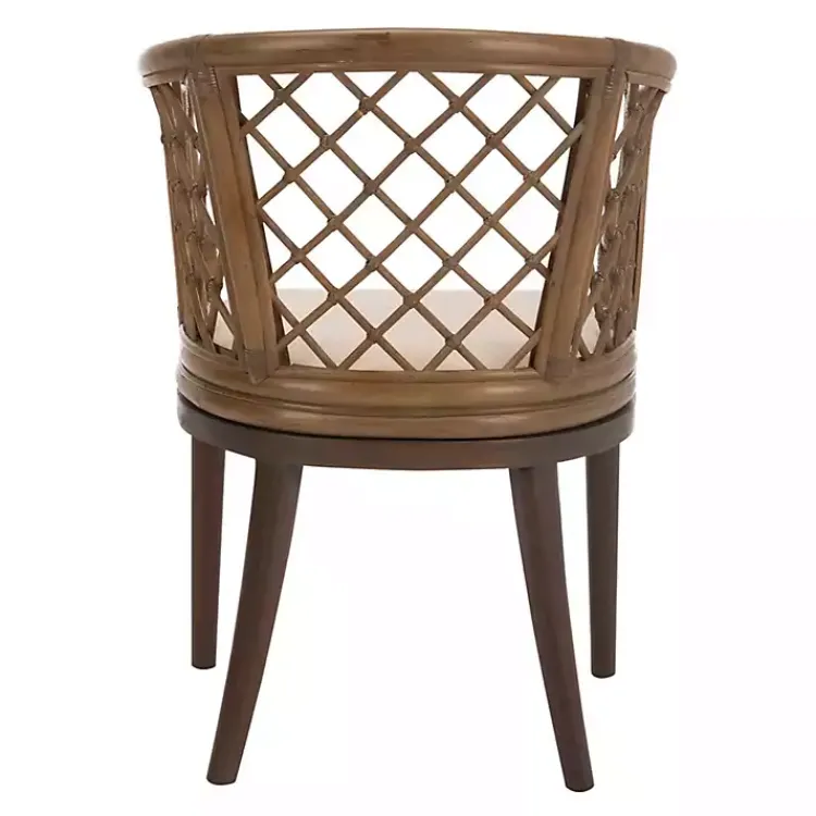 Accent Chairs-Kirklands Home Dark Rattan Curved Back Carlotta Accent Chair Brown
