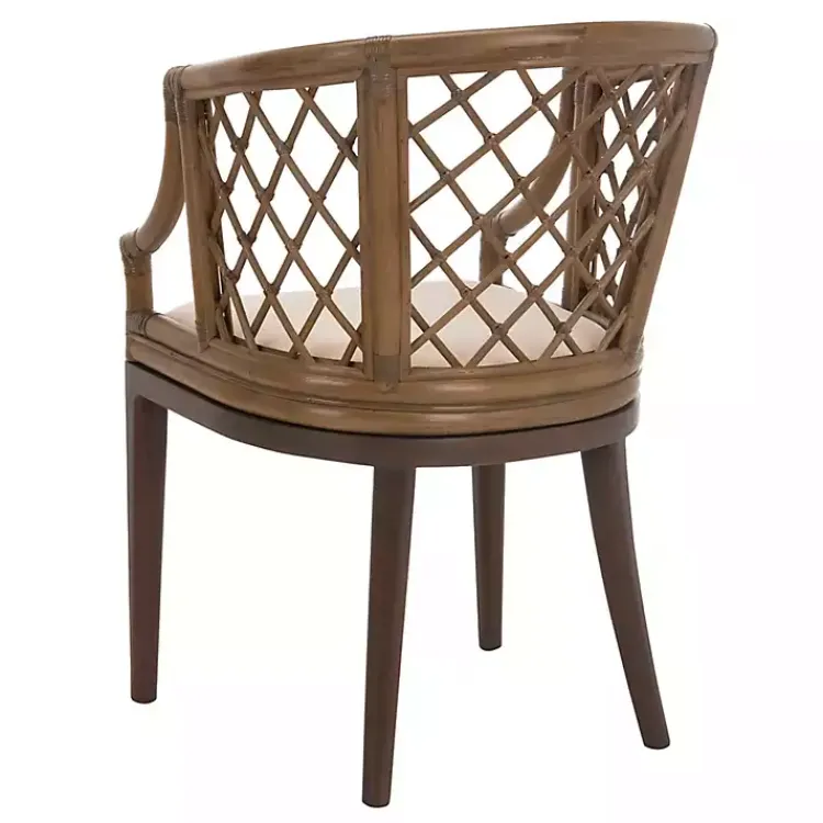 Accent Chairs-Kirklands Home Dark Rattan Curved Back Carlotta Accent Chair Brown