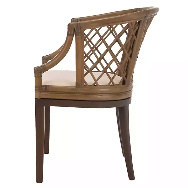 Accent Chairs-Kirklands Home Dark Rattan Curved Back Carlotta Accent Chair Brown
