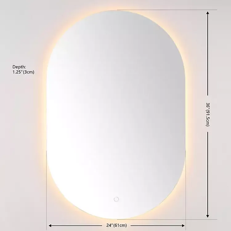 Decorative Mirrors-Kirklands Home Oval Jax LED Wall Mirror