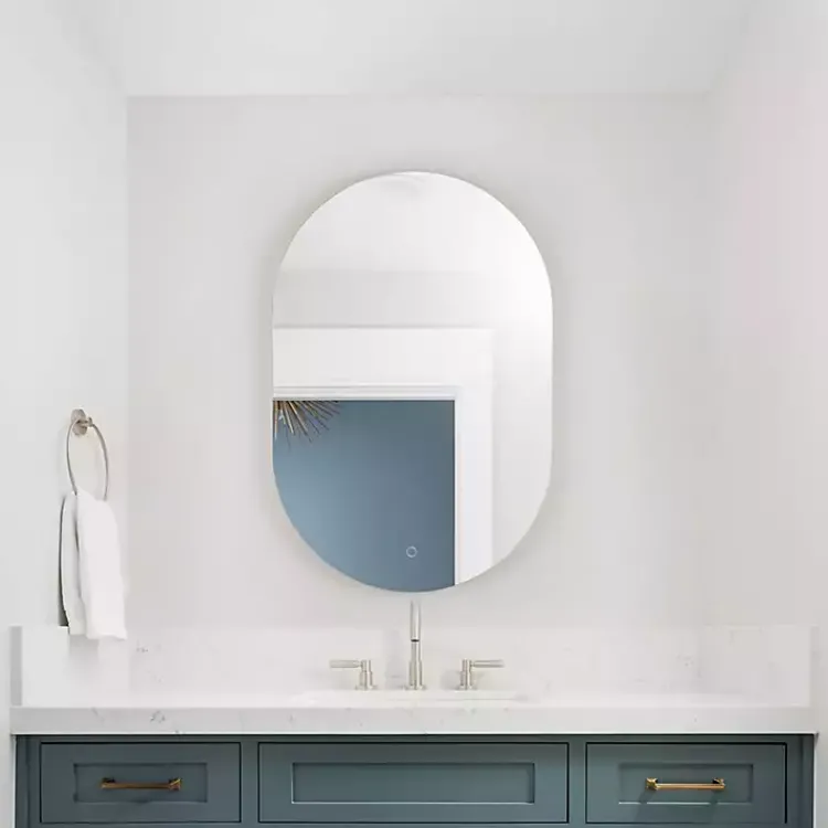 Decorative Mirrors-Kirklands Home Oval Jax LED Wall Mirror