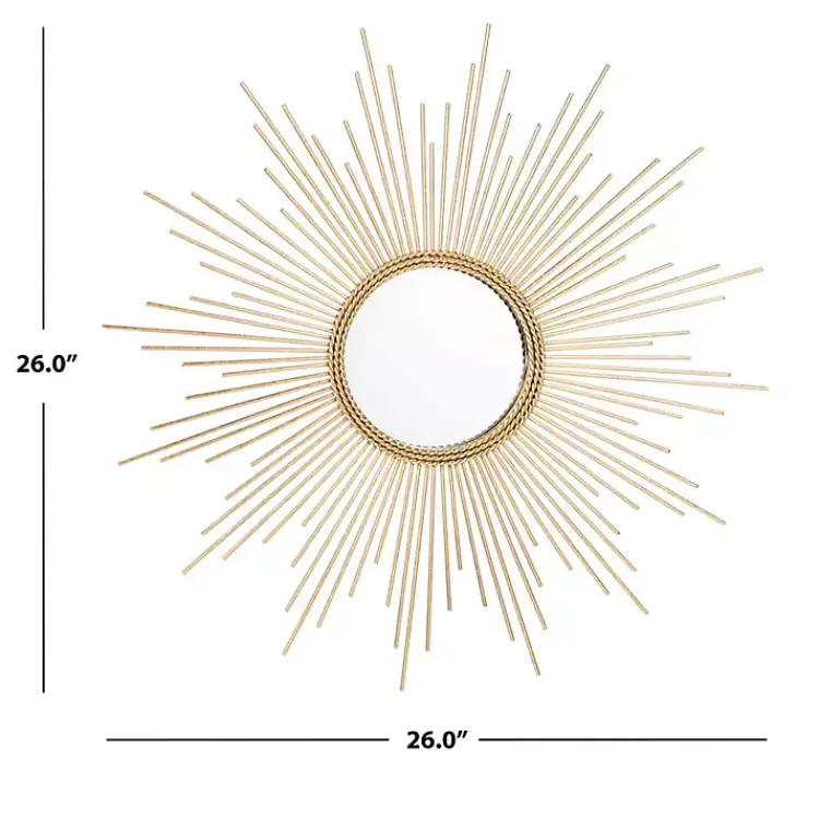 Decorative Mirrors-Kirklands Home Gold Sunburst Nahla Wall Mirror
