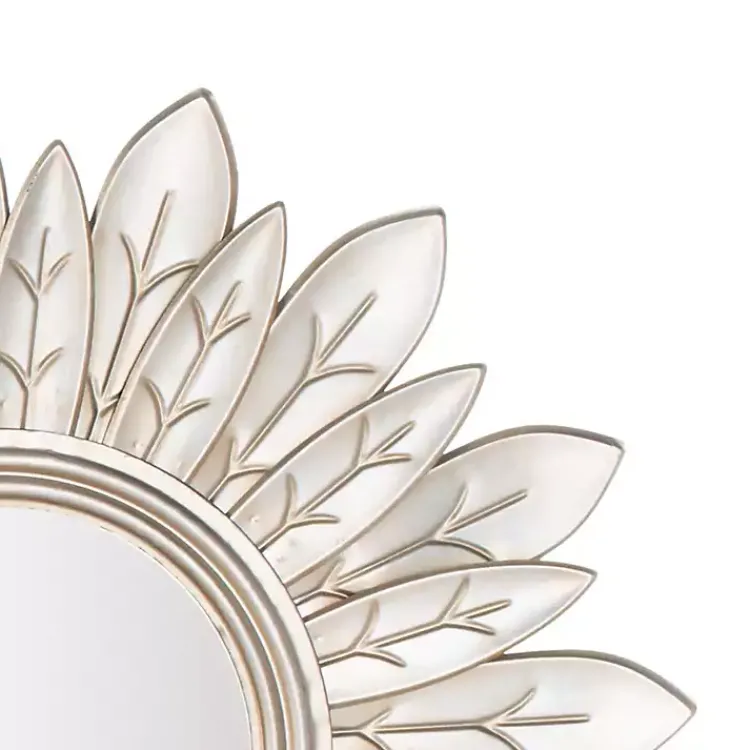 Decorative Mirrors-Kirklands Home Champagne Gold Round Flower Alba Wall Mirror