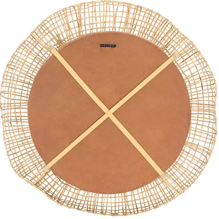 Decorative Mirrors-Kirklands Home Woven Natural Cane Round Alia Wall Mirror
