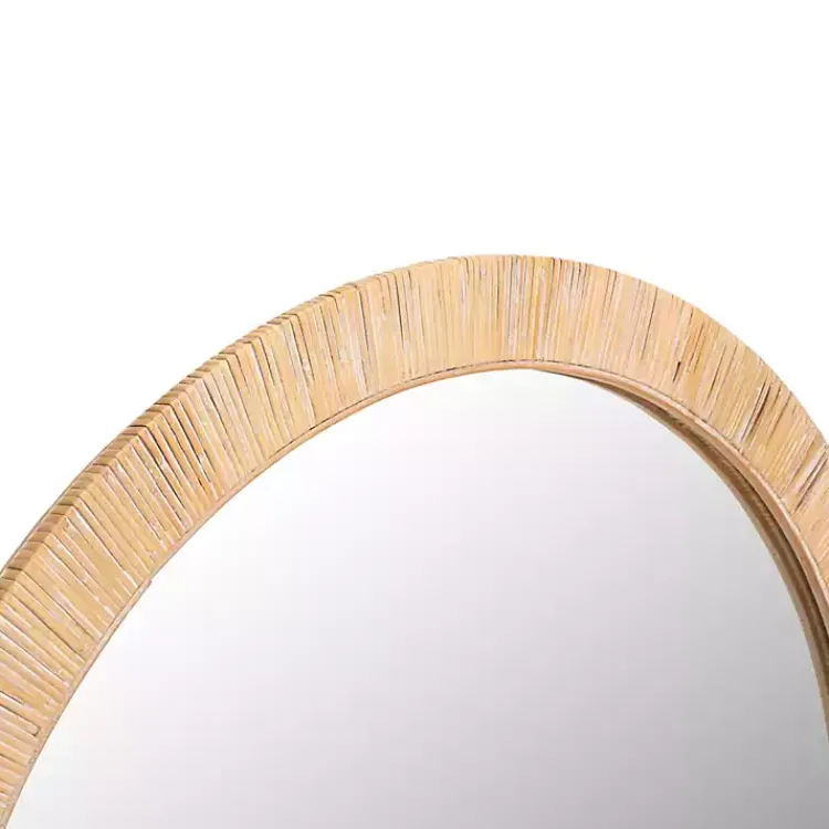 Decorative Mirrors-Kirklands Home Natural Wood Wrapped Mila Wall Mirror