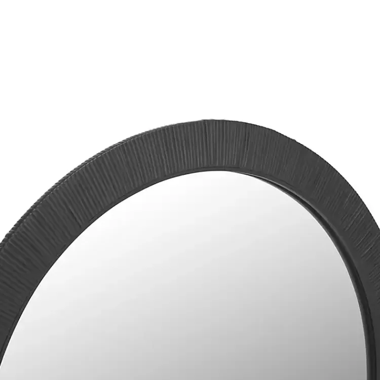 Decorative Mirrors-Kirklands Home Black Wood Wrapped Nellie Wall Mirror