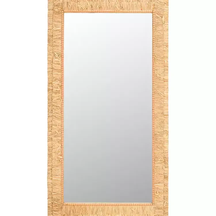 Decorative Mirrors-Kirklands Home Natural Textured Zoelle Wall Mirror Tan
