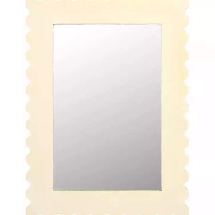 Decorative Mirrors-Kirklands Home Cream Angular Scalloped Nadia Wall Mirror White