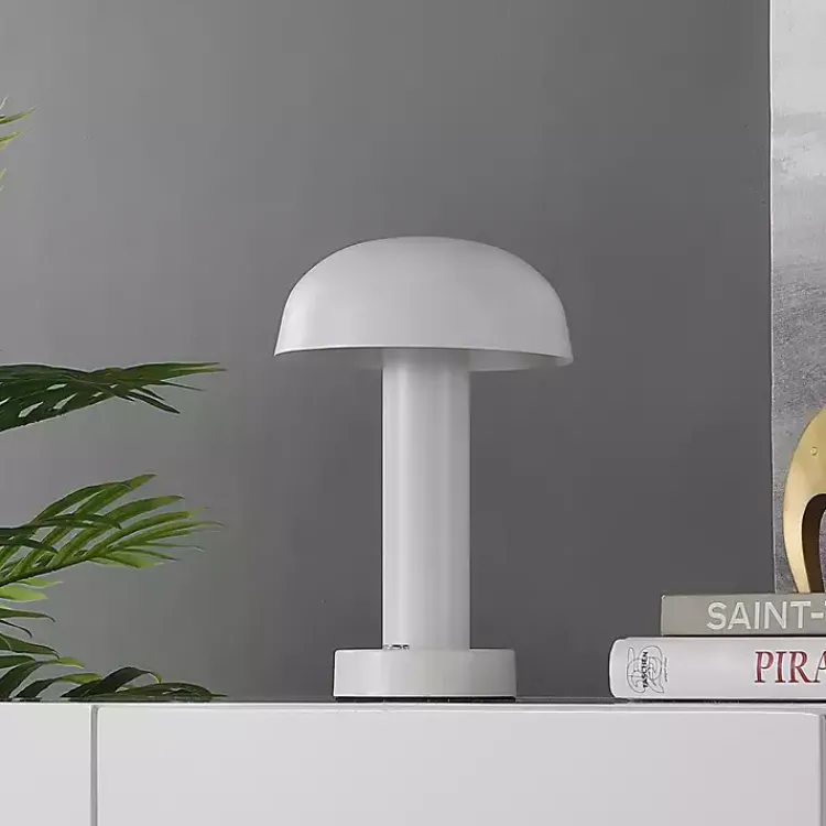 Table Lamps-Kirklands Home Metal LED Cordless Touch Lamp, 10 in. White