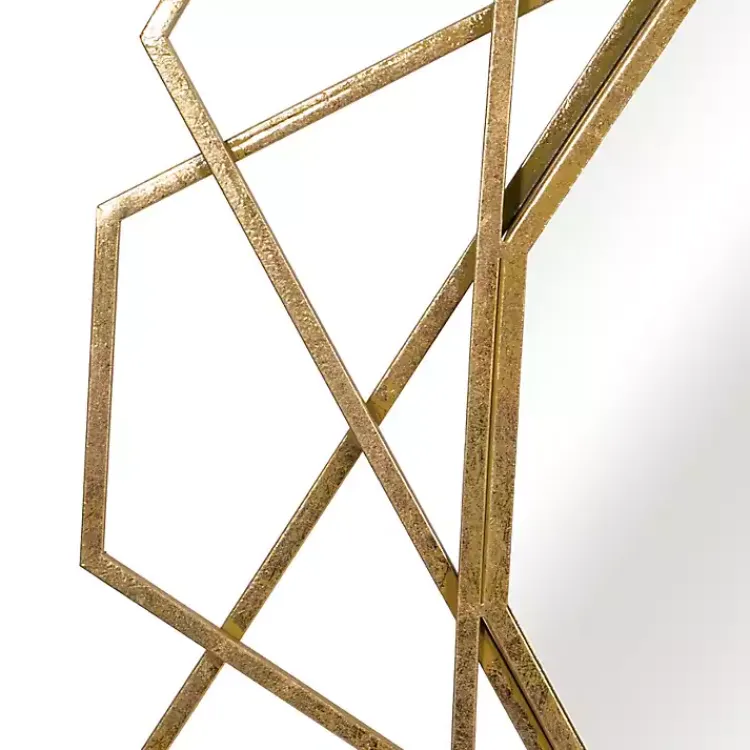 Decorative Mirrors-Kirklands Home Gold Geometric Frame Wall Mirror