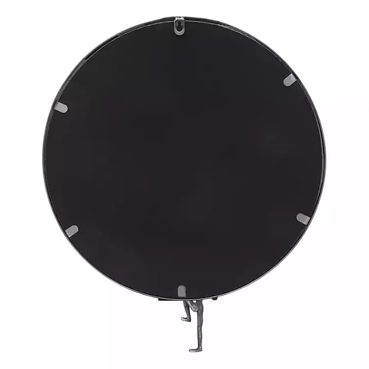 Decorative Mirrors-Kirklands Home Metal Figure Wall Mirror Black