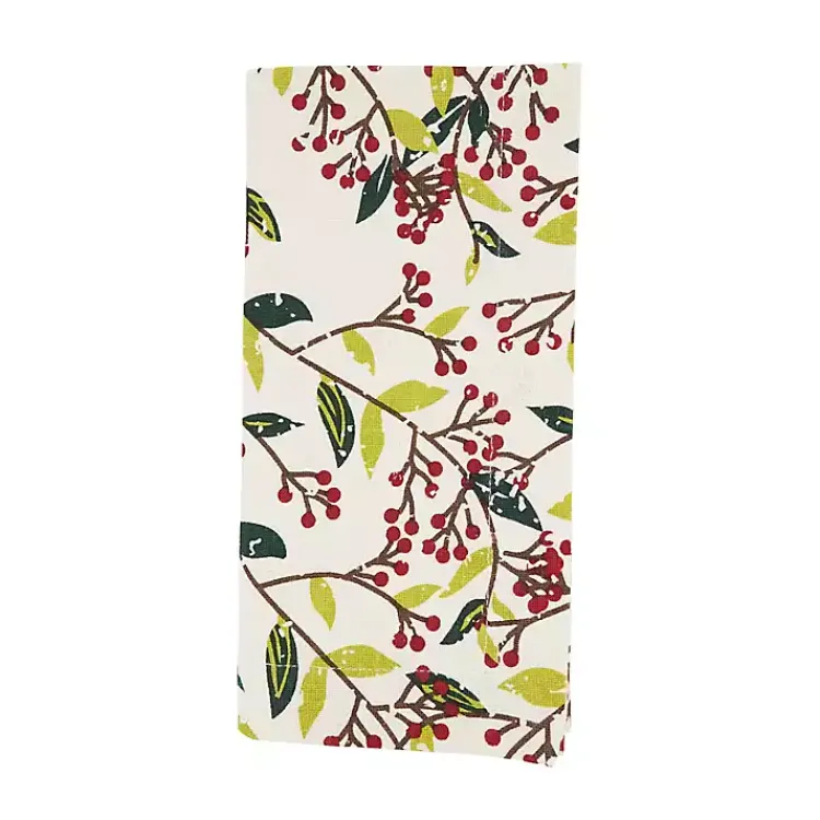 Table Linens-Kirklands Home Red Berry Delight Cotton Napkins, Set of 4