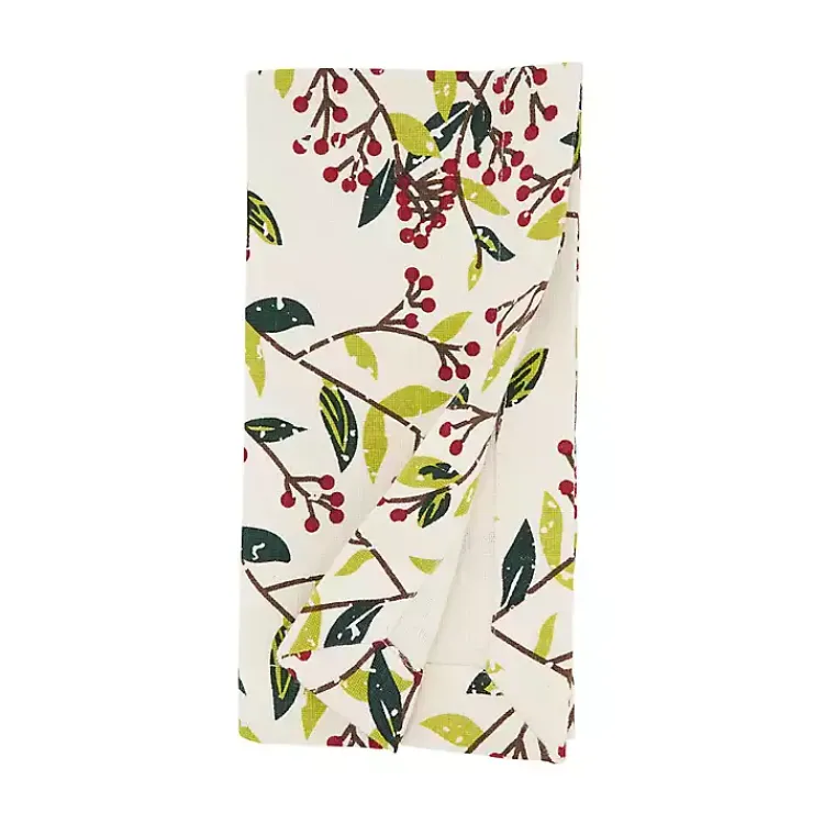 Table Linens-Kirklands Home Red Berry Delight Cotton Napkins, Set of 4