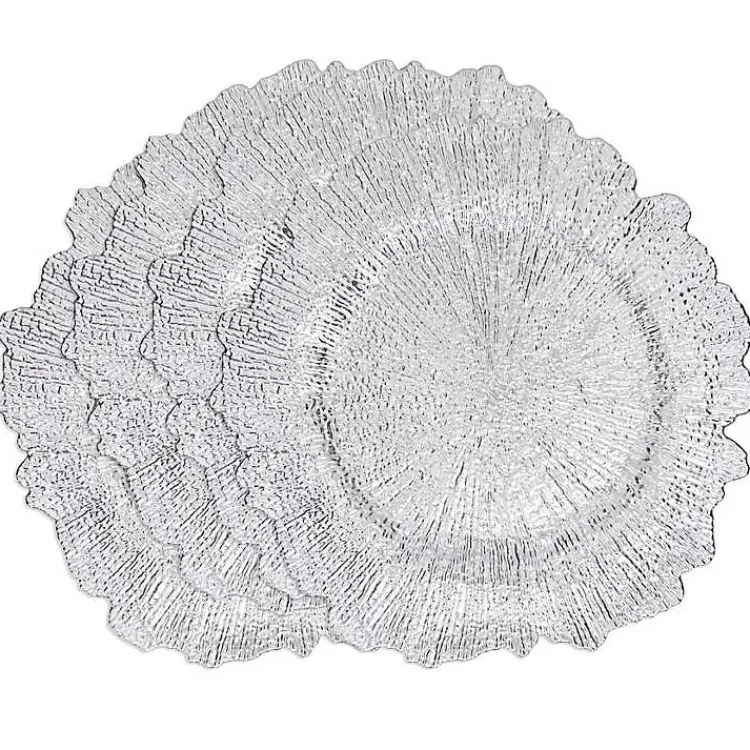 Serving & Entertaining-Kirklands Home Elegance Starburst Chargers, Set of 4 Silver