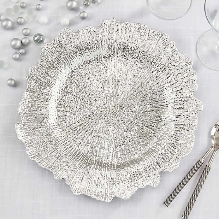 Serving & Entertaining-Kirklands Home Elegance Starburst Chargers, Set of 4 Silver