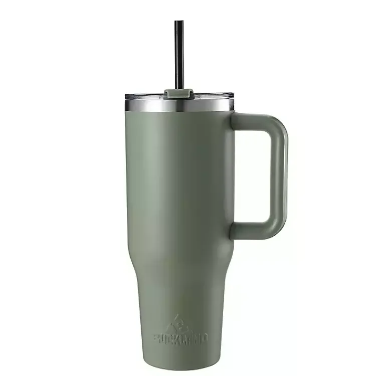 Glassware & Drinkware-Kirklands Home Sage 40 oz. Insulated Travel Tumbler Green