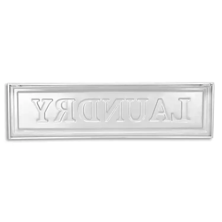 Wall Quotes & Signs-Kirklands Home Metal Laundry Wall Sign White