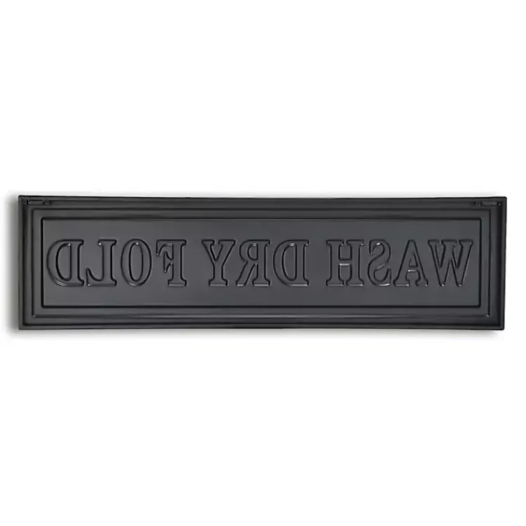Wall Quotes & Signs-Kirklands Home Black Metal Wash Dry Fold Wall Sign