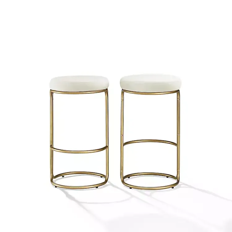 Bar Stools & Counter Height Stools-Kirklands Home and Gold Carson Counter Stools, Set of 2 Ivory