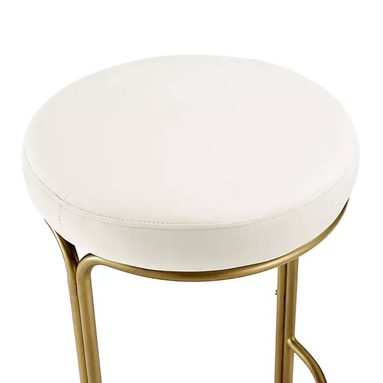 Bar Stools & Counter Height Stools-Kirklands Home and Gold Carson Counter Stools, Set of 2 Ivory