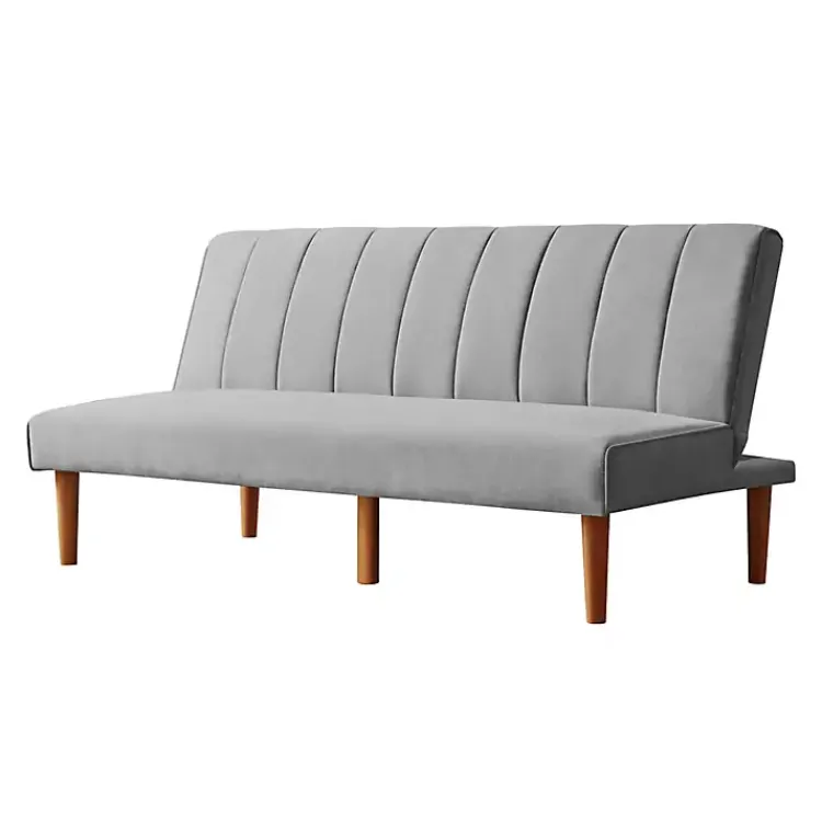 Sofas & Loveseats-Kirklands Home Woven Channel Convertible Sofa Gray